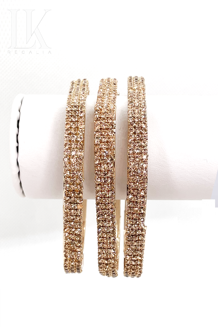 Copper Bangle Diamond Bracelet Set (Square Shaped)