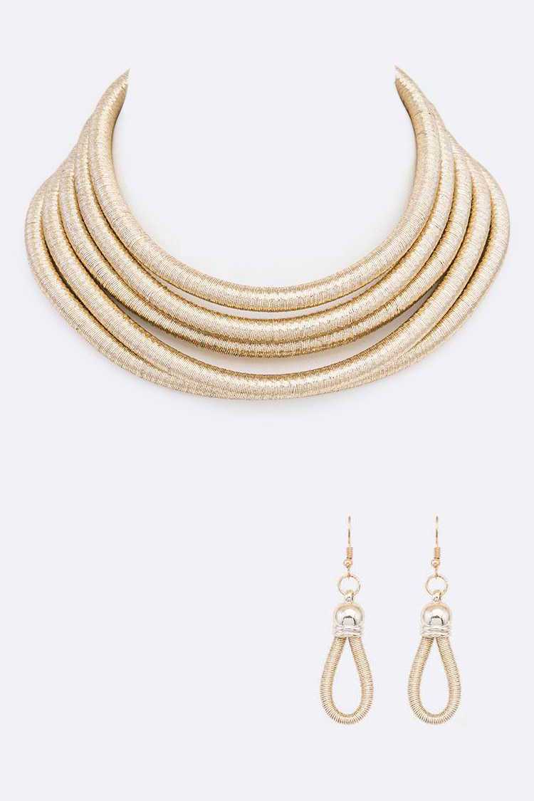 Aurora Rope Gold Necklace Set
