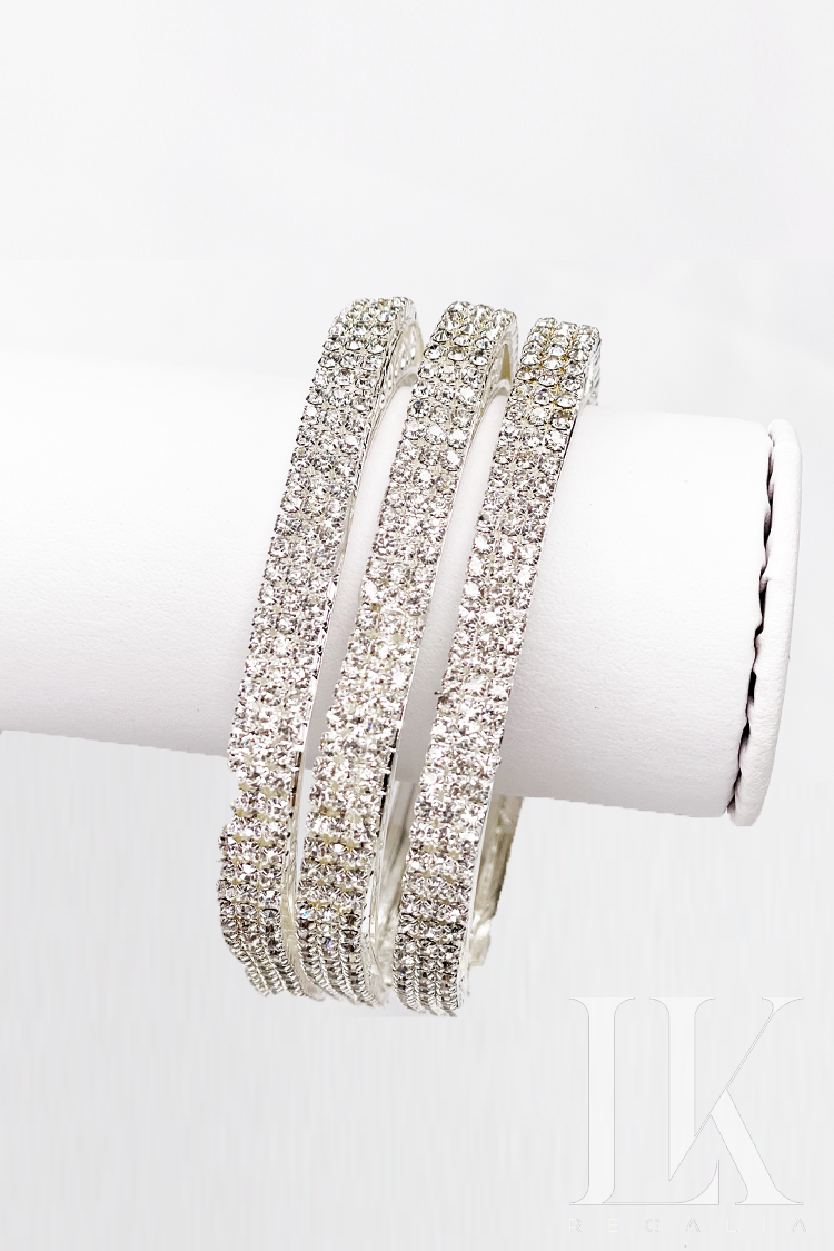 3 Bangle Diamond Bracelet Set