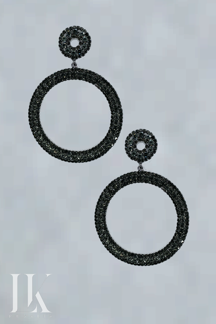 Circle Earrings (Black/Dark Blue mix)