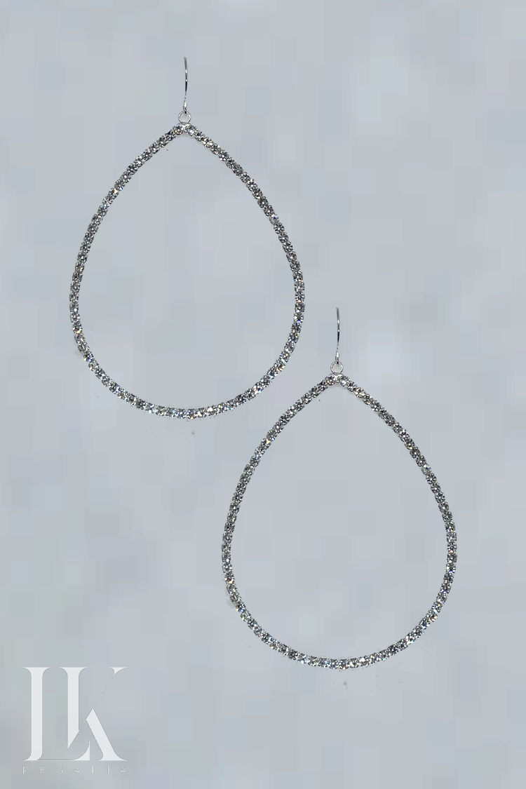 Diamond Front Hoop Earrings