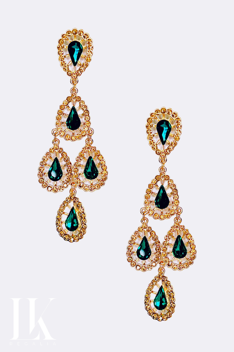 Emerald Chandelier Drop Earrings